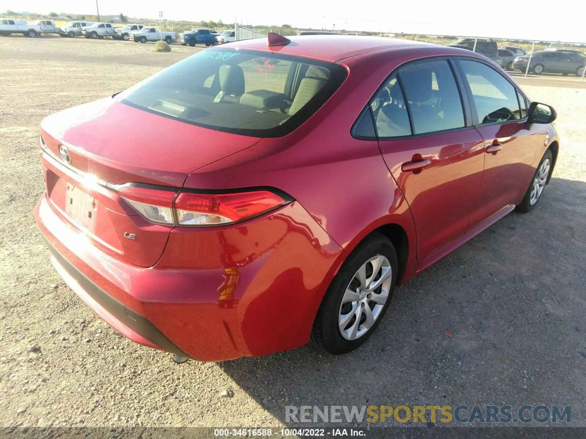 4 Photograph of a damaged car JTDEPRAE3LJ099413 TOYOTA COROLLA 2020