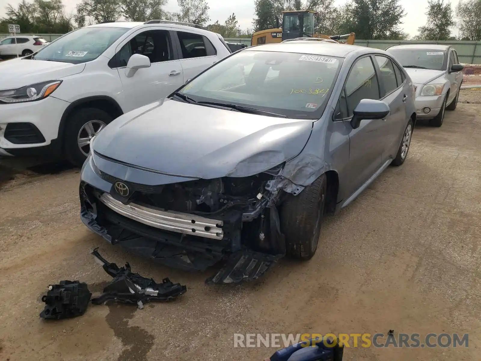 2 Photograph of a damaged car JTDEPRAE3LJ100334 TOYOTA COROLLA 2020