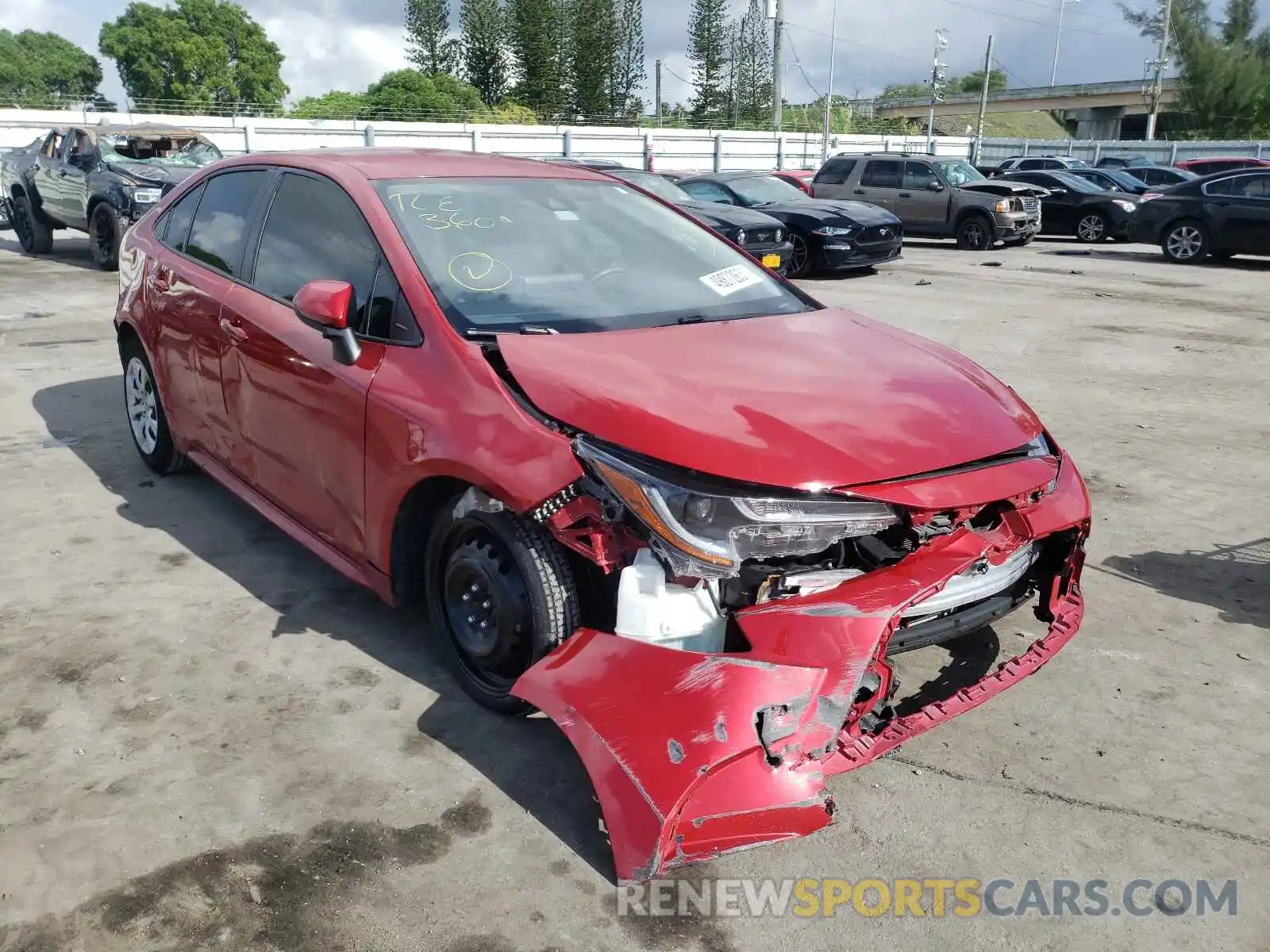 1 Photograph of a damaged car JTDEPRAE3LJ100804 TOYOTA COROLLA 2020