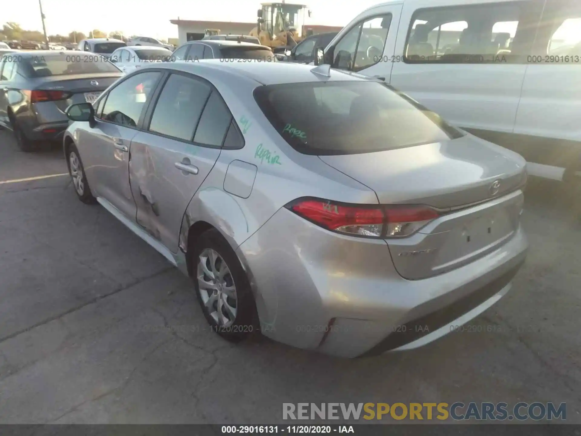 3 Photograph of a damaged car JTDEPRAE3LJ103069 TOYOTA COROLLA 2020