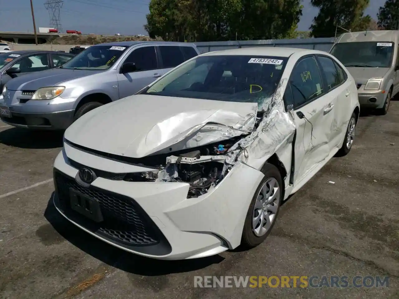 2 Photograph of a damaged car JTDEPRAE3LJ104416 TOYOTA COROLLA 2020