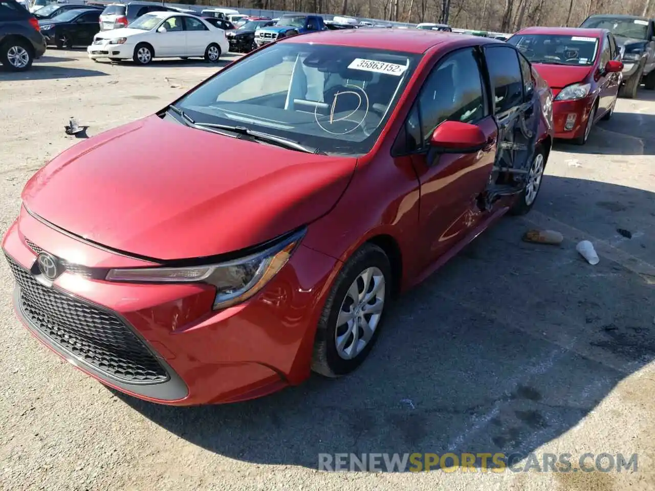 2 Photograph of a damaged car JTDEPRAE3LJ106828 TOYOTA COROLLA 2020