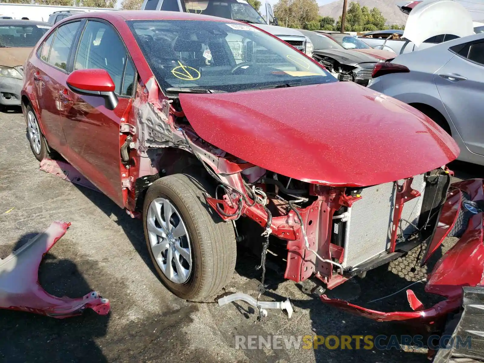1 Photograph of a damaged car JTDEPRAE3LJ108420 TOYOTA COROLLA 2020