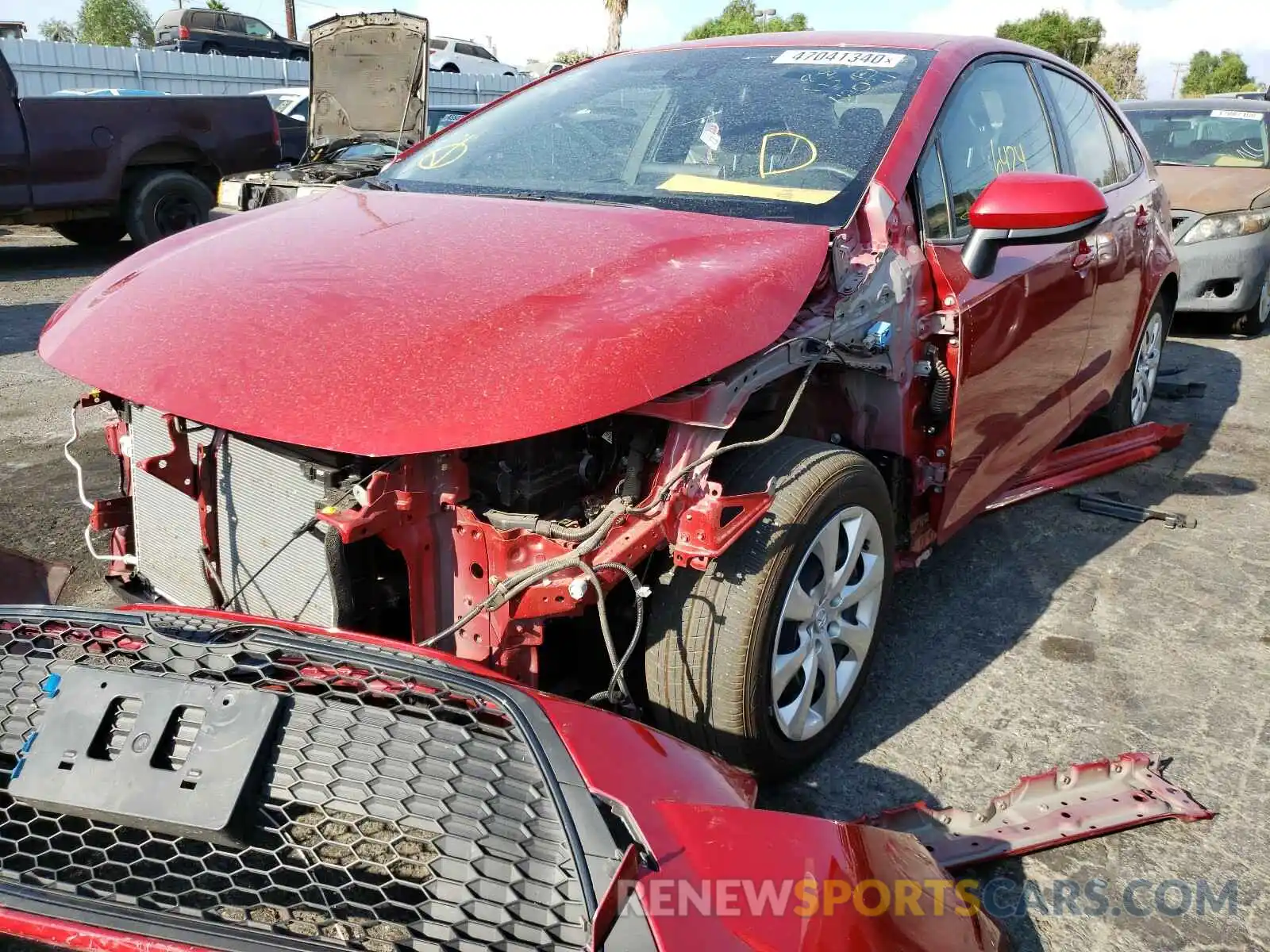 2 Photograph of a damaged car JTDEPRAE3LJ108420 TOYOTA COROLLA 2020