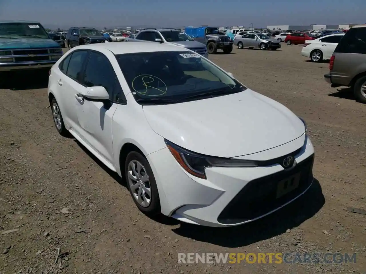 1 Photograph of a damaged car JTDEPRAE3LJ110555 TOYOTA COROLLA 2020