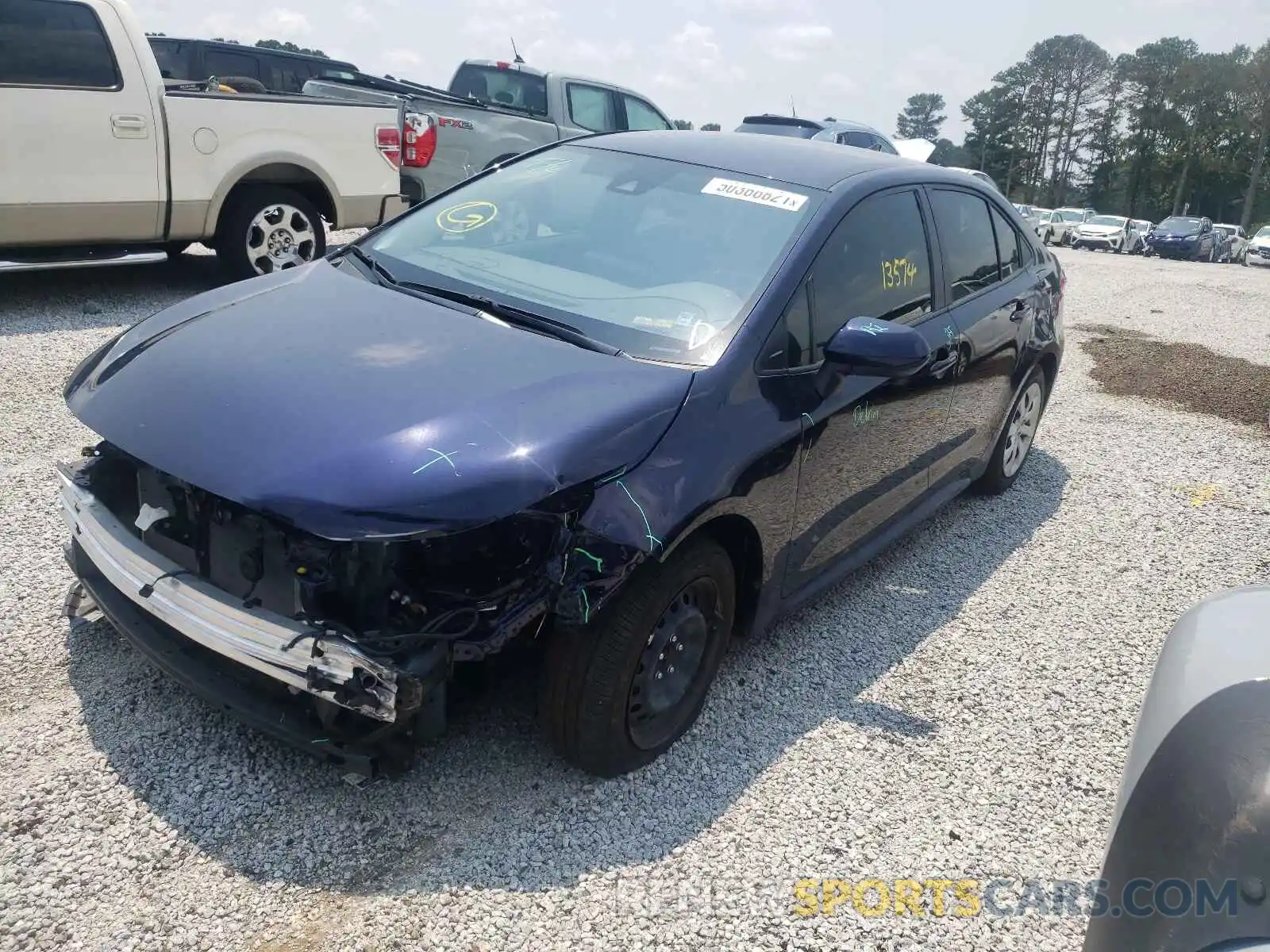 2 Photograph of a damaged car JTDEPRAE3LJ112466 TOYOTA COROLLA 2020