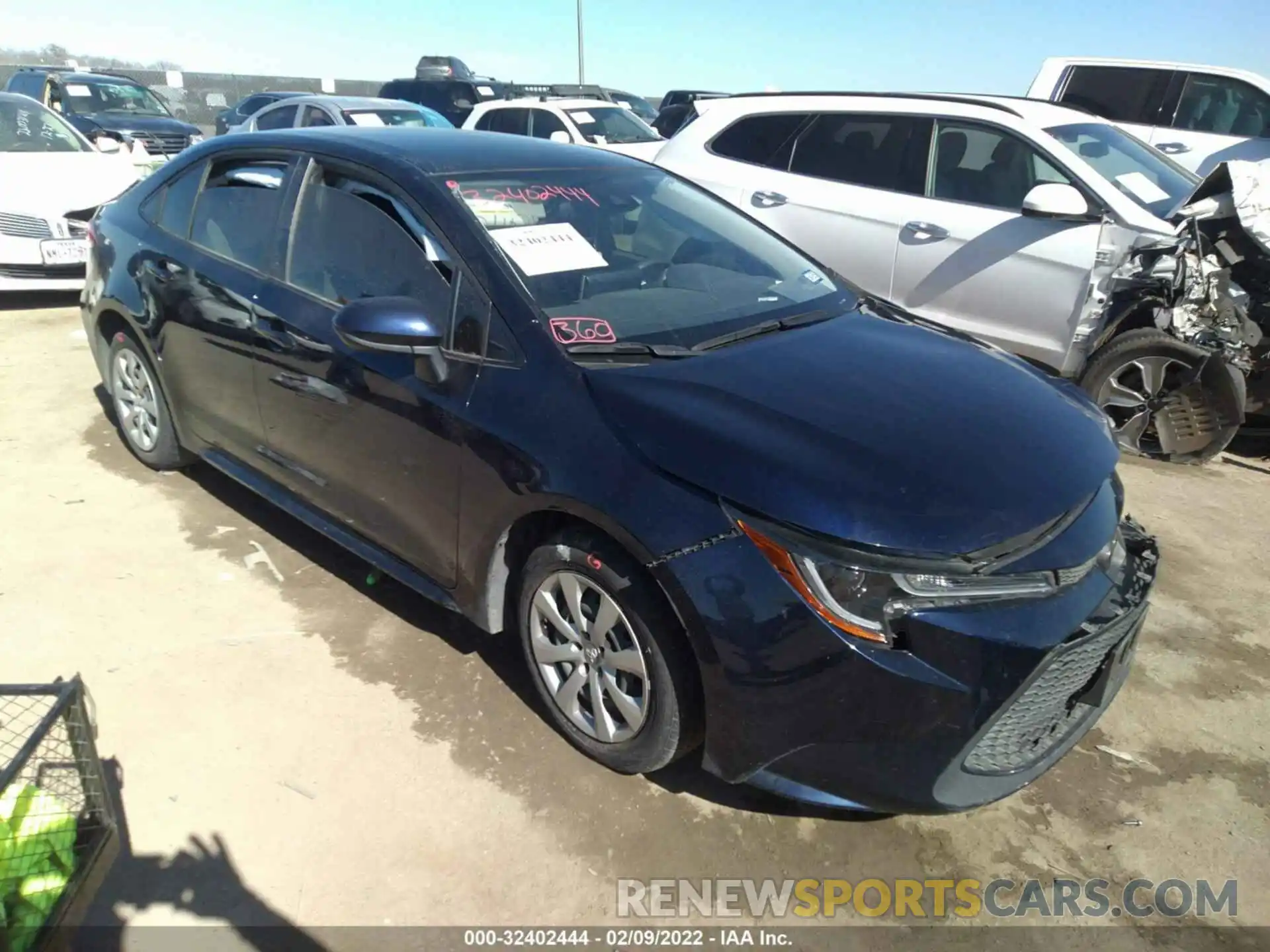 1 Photograph of a damaged car JTDEPRAE3LJ115450 TOYOTA COROLLA 2020