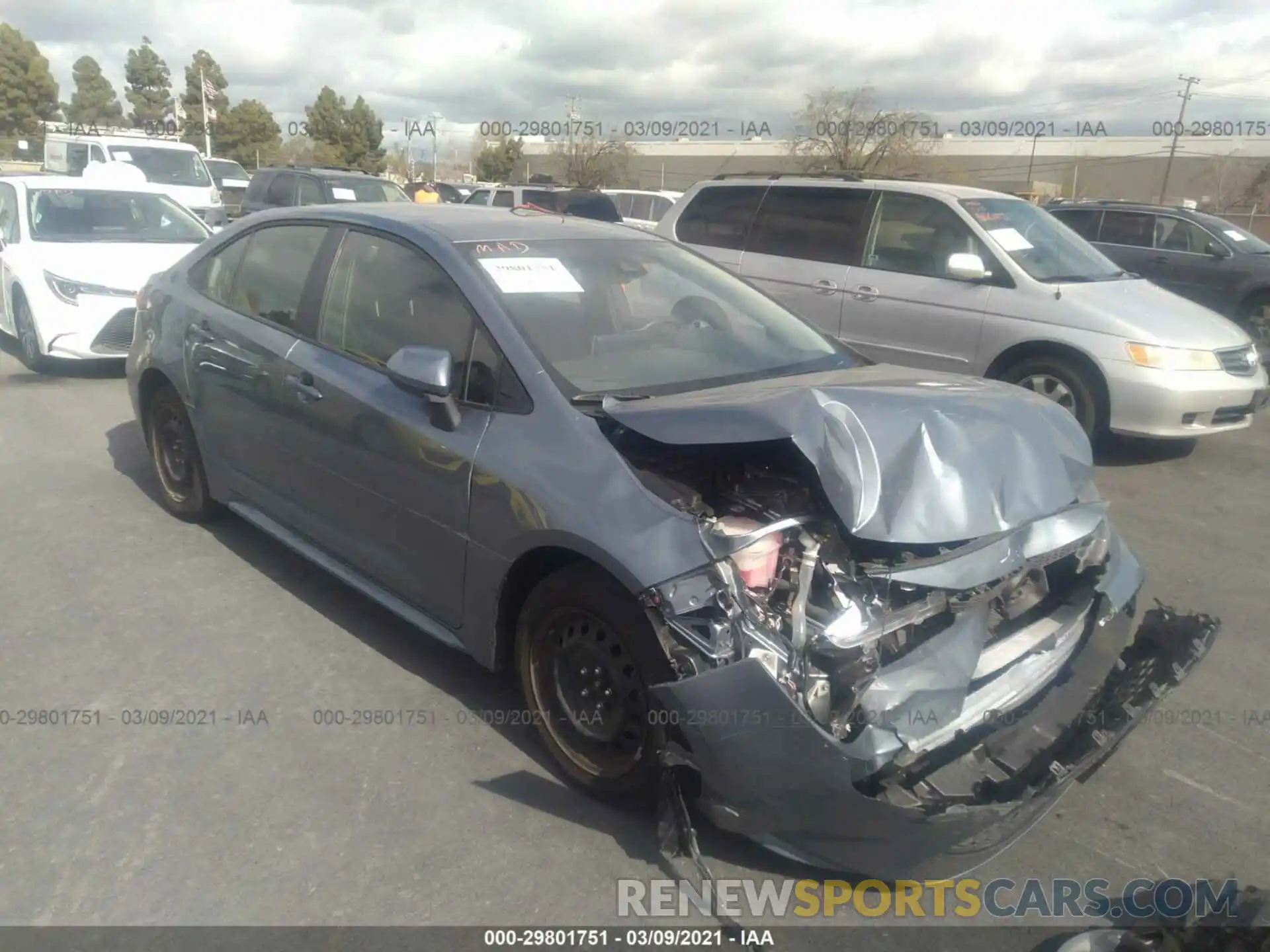 1 Photograph of a damaged car JTDEPRAE3LJ116369 TOYOTA COROLLA 2020