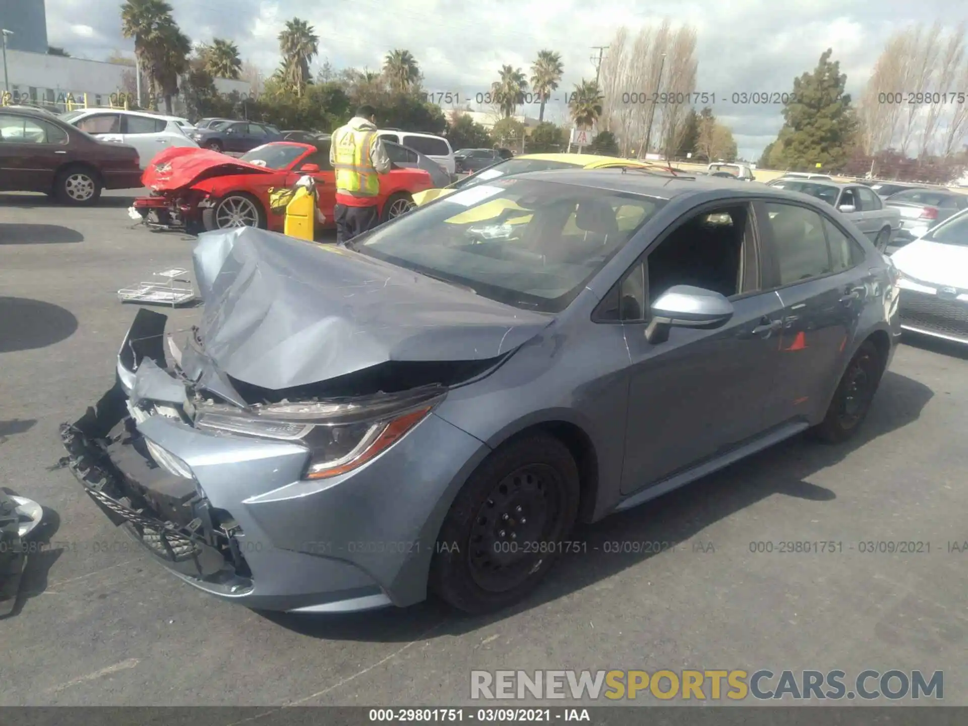 2 Photograph of a damaged car JTDEPRAE3LJ116369 TOYOTA COROLLA 2020