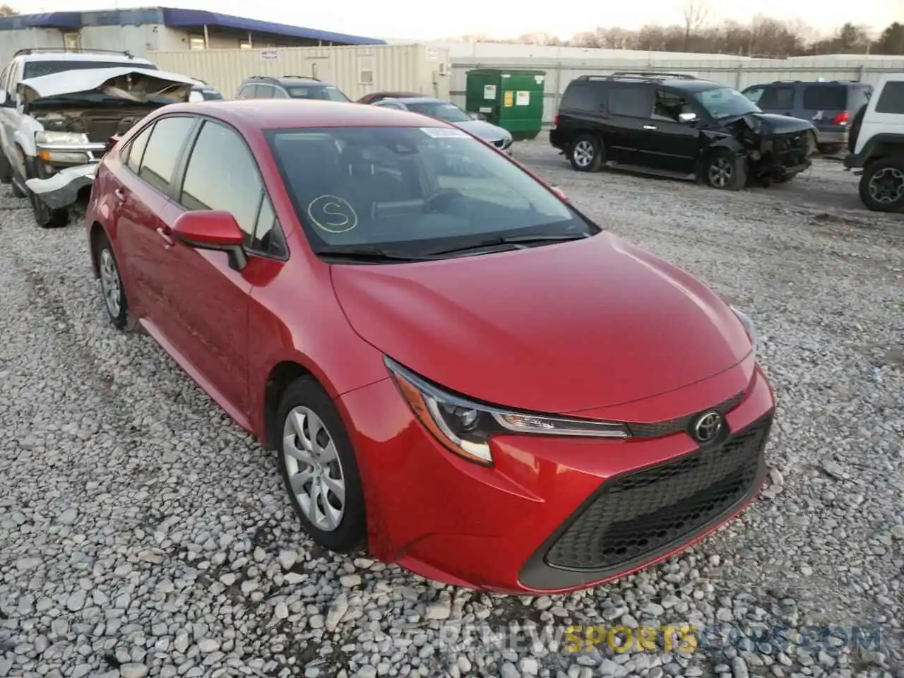 1 Photograph of a damaged car JTDEPRAE3LJ116520 TOYOTA COROLLA 2020