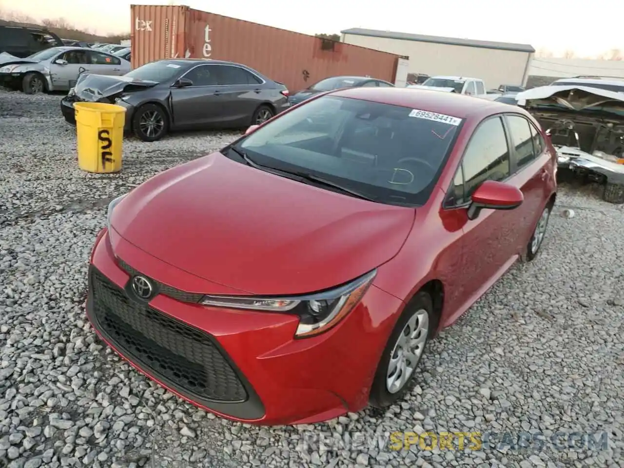 2 Photograph of a damaged car JTDEPRAE3LJ116520 TOYOTA COROLLA 2020