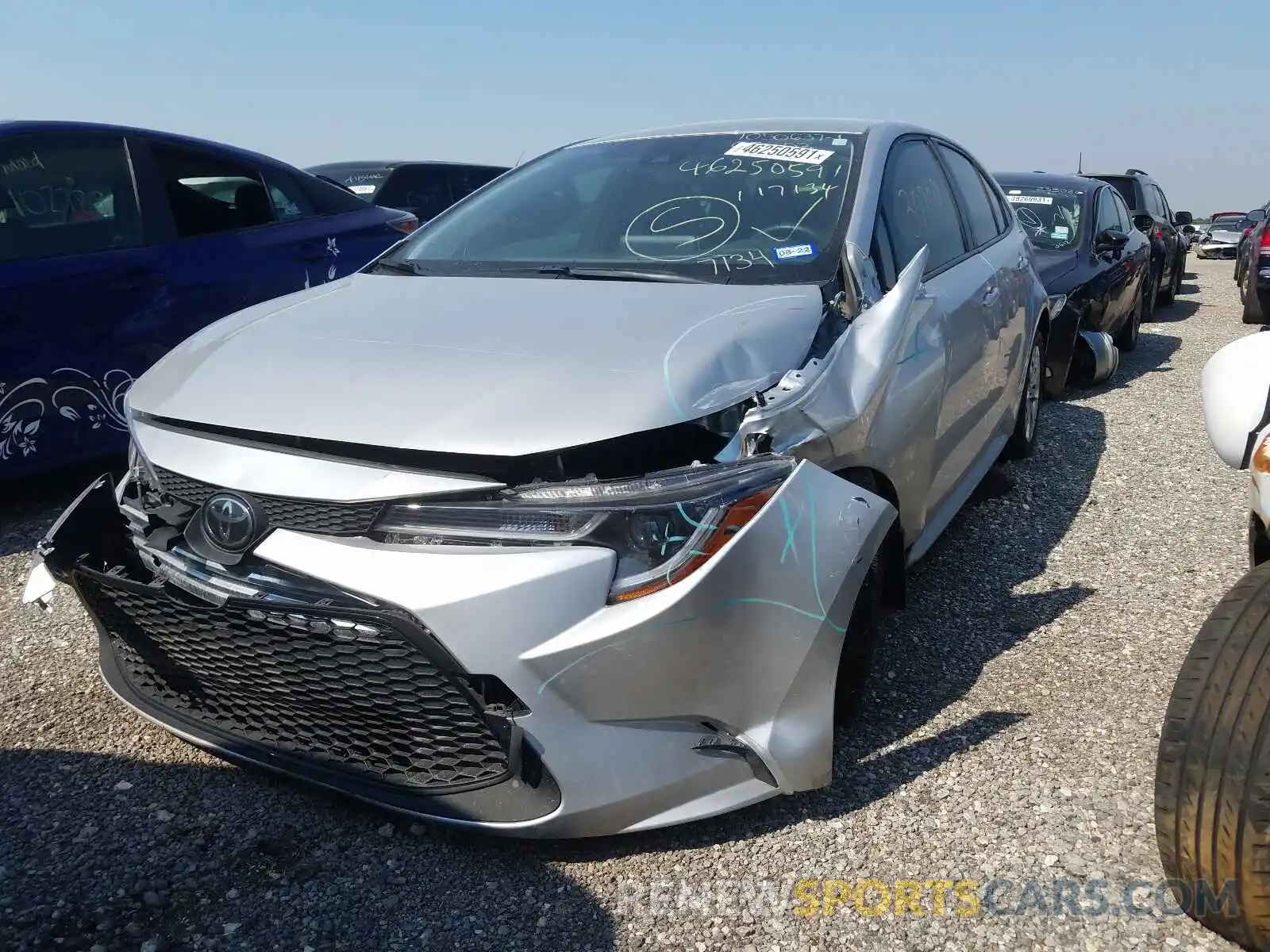 2 Photograph of a damaged car JTDEPRAE3LJ117134 TOYOTA COROLLA 2020