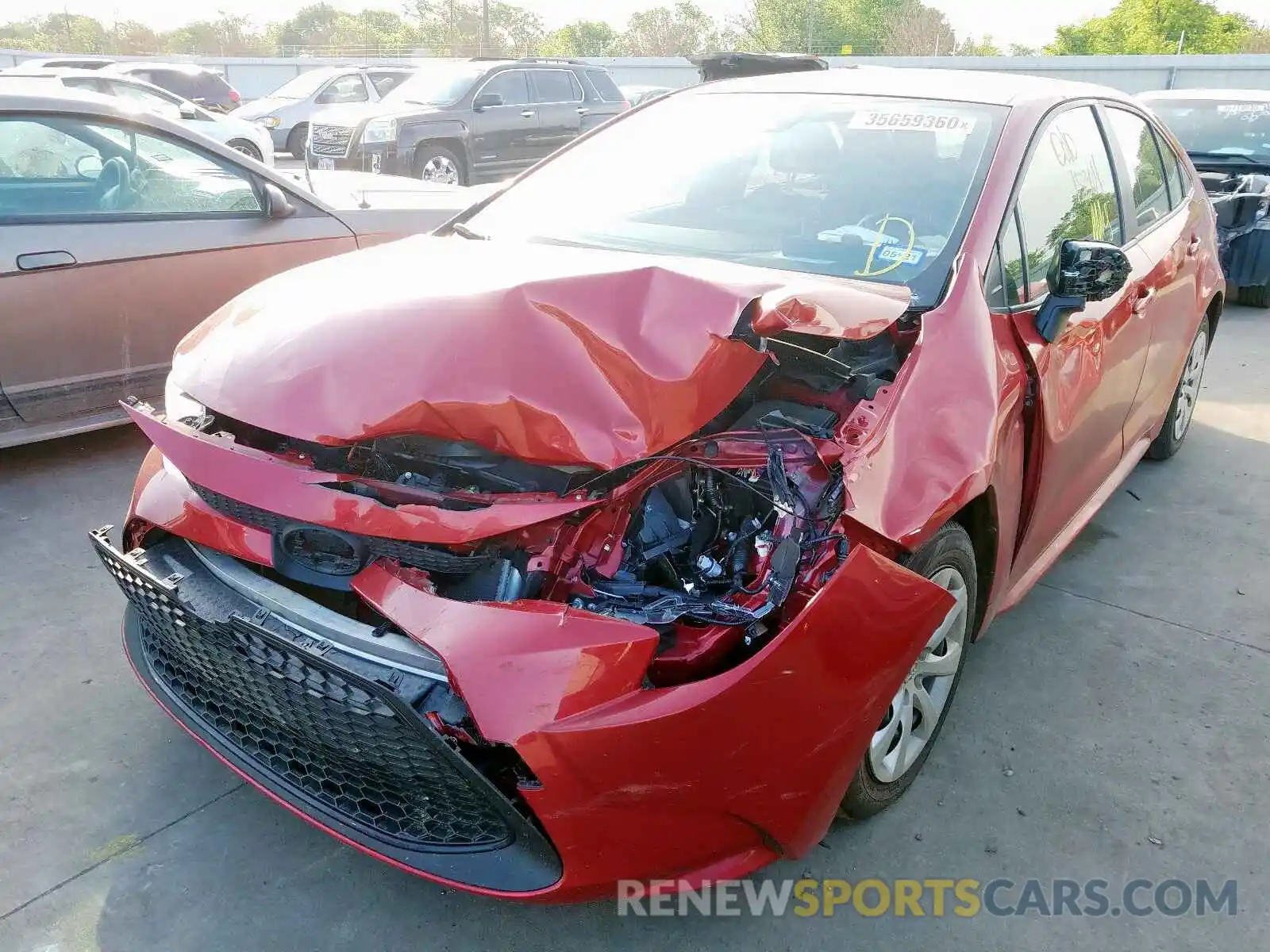 2 Photograph of a damaged car JTDEPRAE4LJ000663 TOYOTA COROLLA 2020