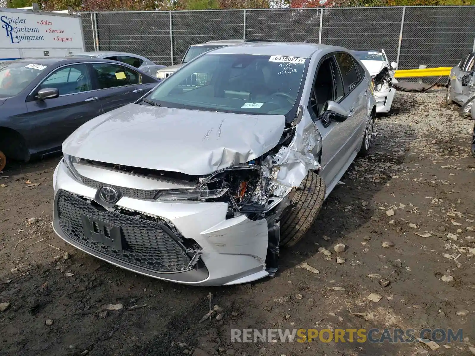 2 Photograph of a damaged car JTDEPRAE4LJ001215 TOYOTA COROLLA 2020