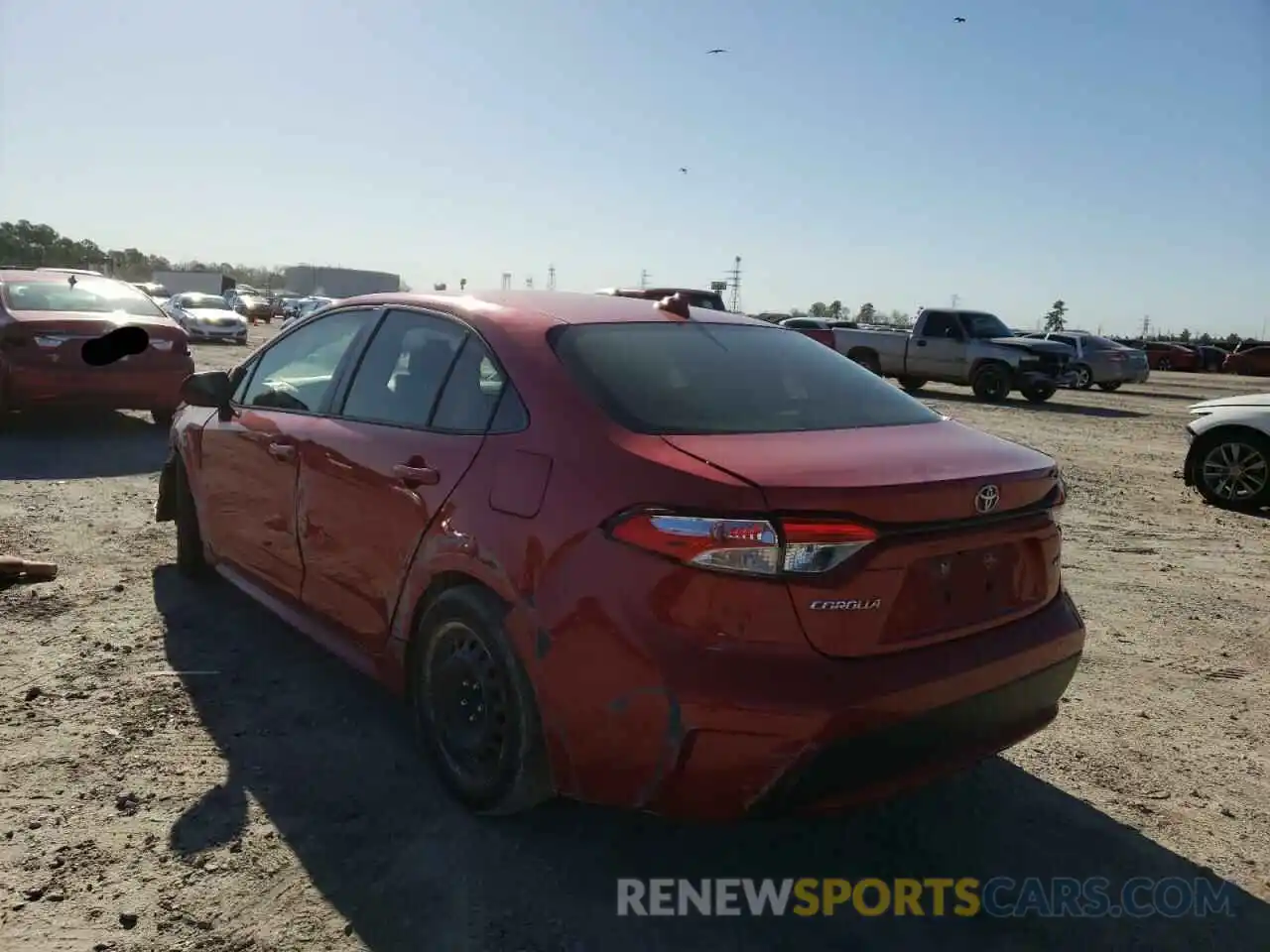 3 Photograph of a damaged car JTDEPRAE4LJ002722 TOYOTA COROLLA 2020