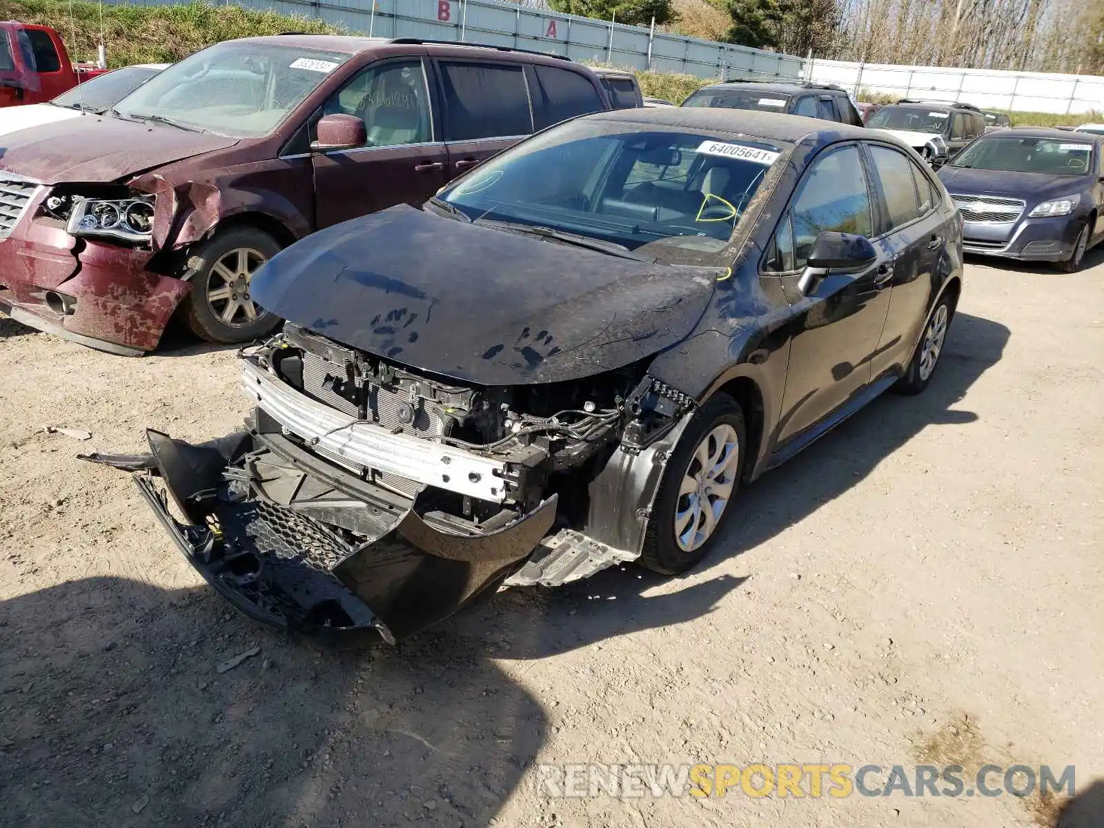 2 Photograph of a damaged car JTDEPRAE4LJ008195 TOYOTA COROLLA 2020