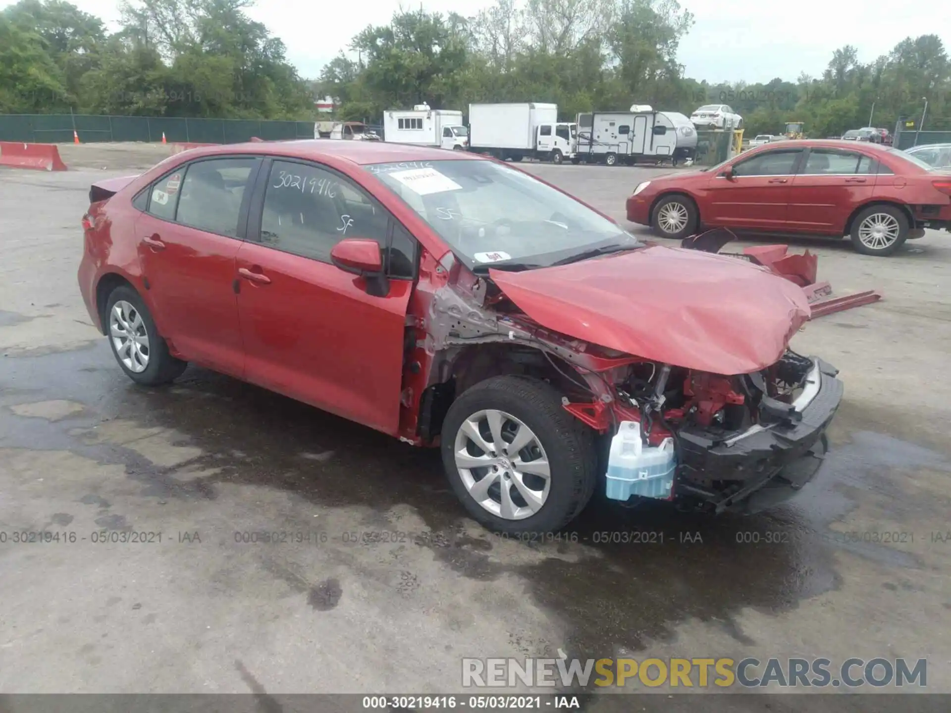 1 Photograph of a damaged car JTDEPRAE4LJ008763 TOYOTA COROLLA 2020