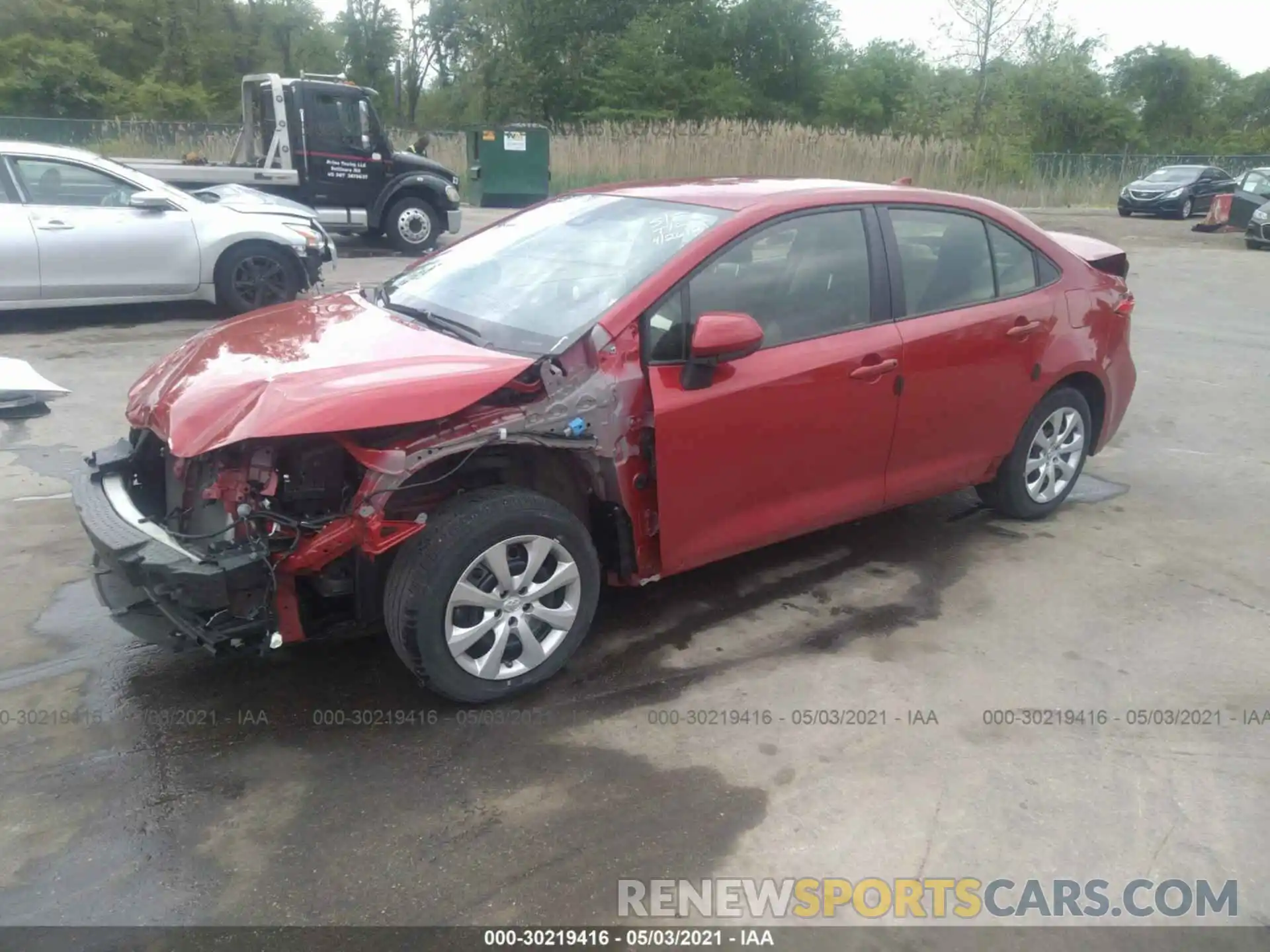 2 Photograph of a damaged car JTDEPRAE4LJ008763 TOYOTA COROLLA 2020