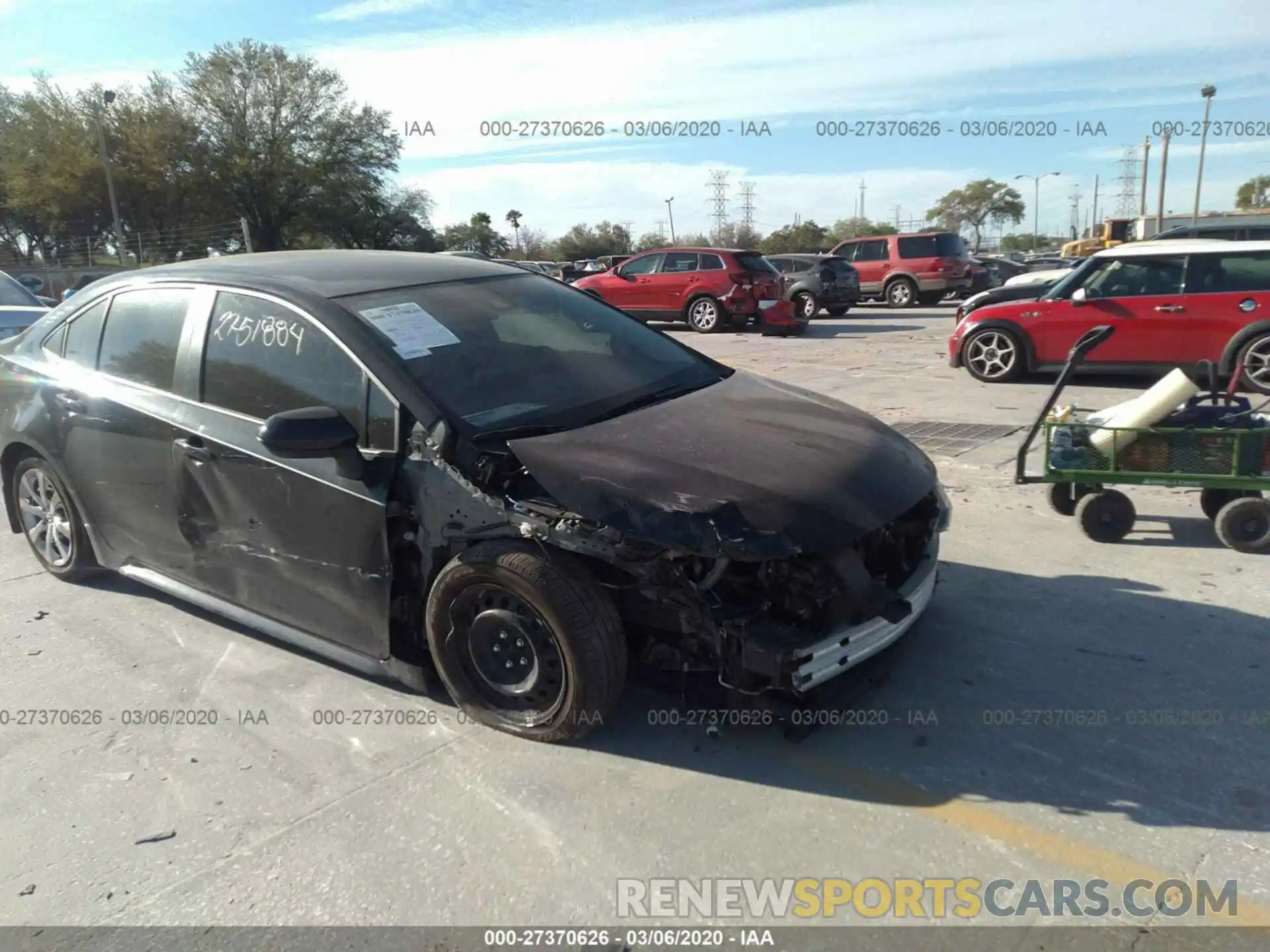 1 Photograph of a damaged car JTDEPRAE4LJ008987 TOYOTA COROLLA 2020