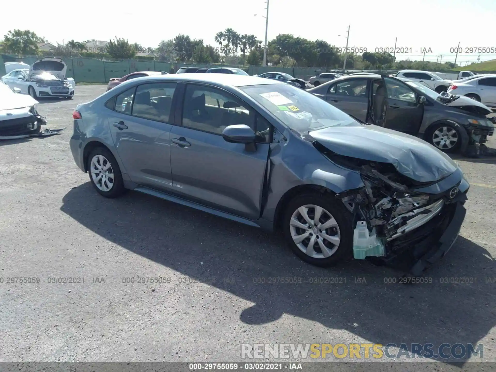 1 Photograph of a damaged car JTDEPRAE4LJ012571 TOYOTA COROLLA 2020