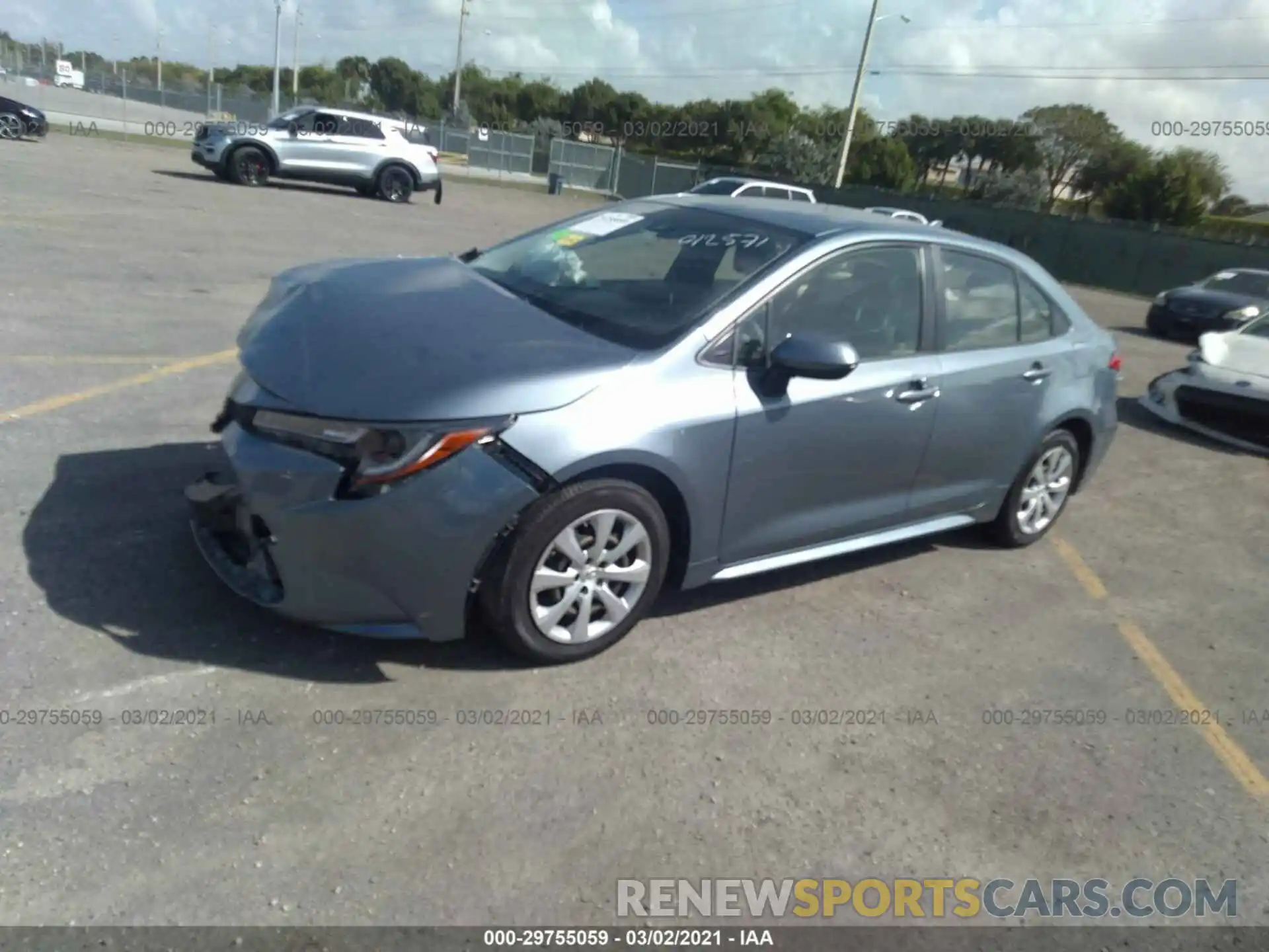 2 Photograph of a damaged car JTDEPRAE4LJ012571 TOYOTA COROLLA 2020