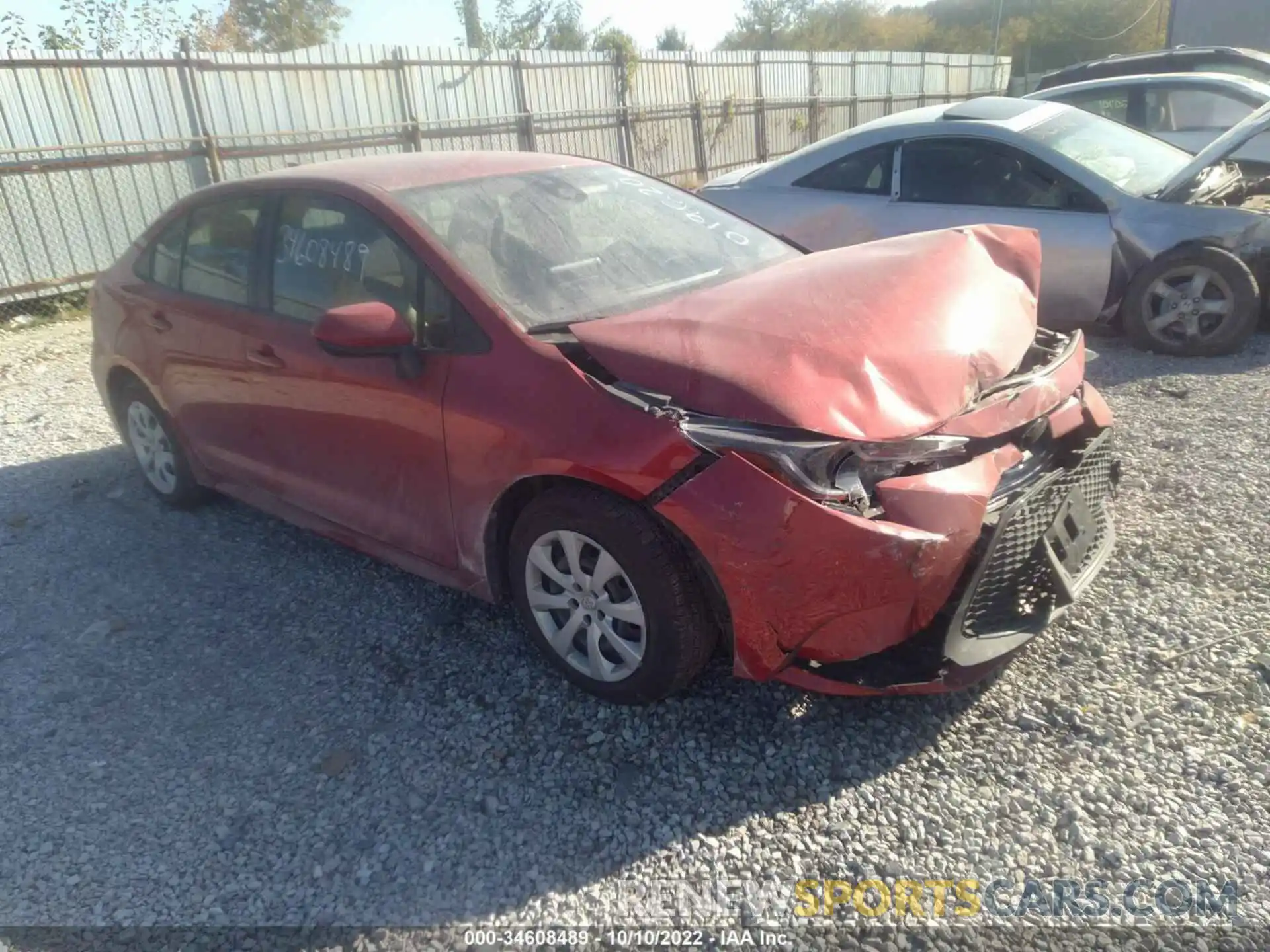 1 Photograph of a damaged car JTDEPRAE4LJ019620 TOYOTA COROLLA 2020