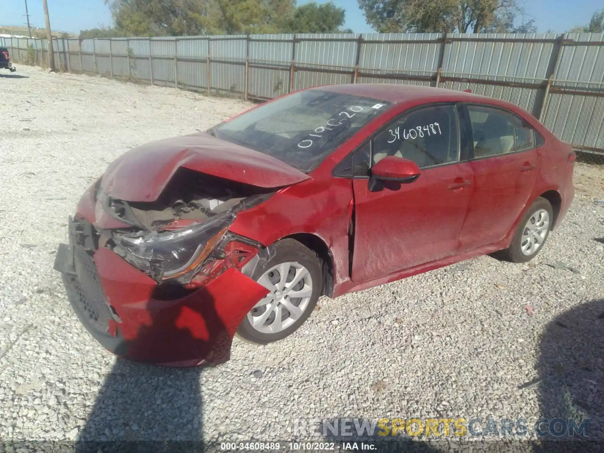 2 Photograph of a damaged car JTDEPRAE4LJ019620 TOYOTA COROLLA 2020