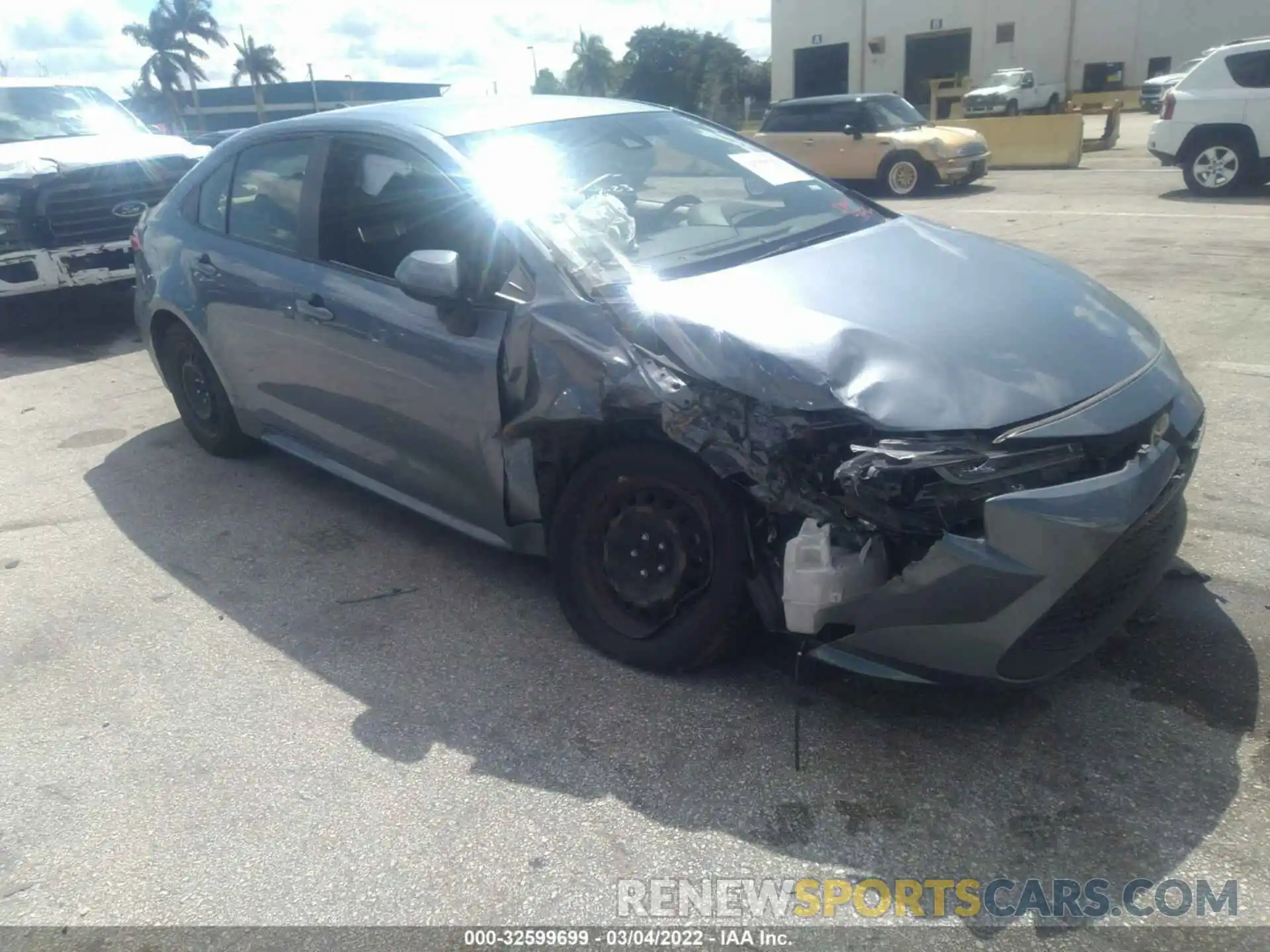 1 Photograph of a damaged car JTDEPRAE4LJ021156 TOYOTA COROLLA 2020