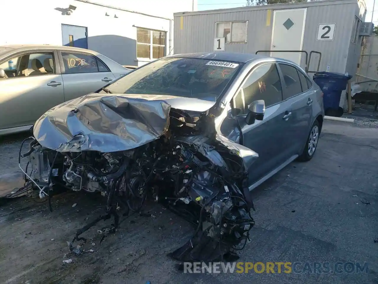 2 Photograph of a damaged car JTDEPRAE4LJ021528 TOYOTA COROLLA 2020