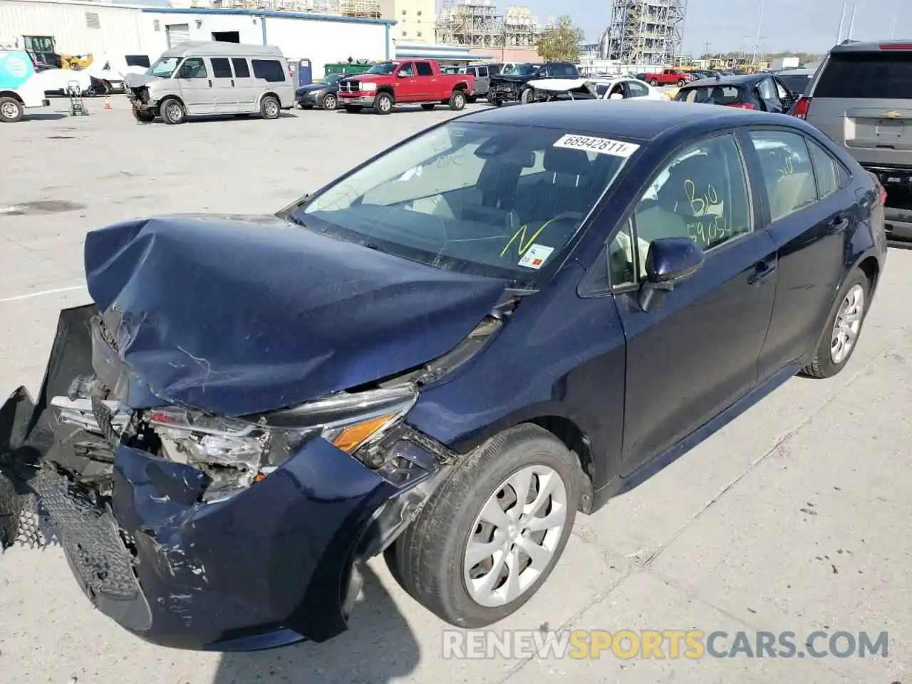 2 Photograph of a damaged car JTDEPRAE4LJ022761 TOYOTA COROLLA 2020