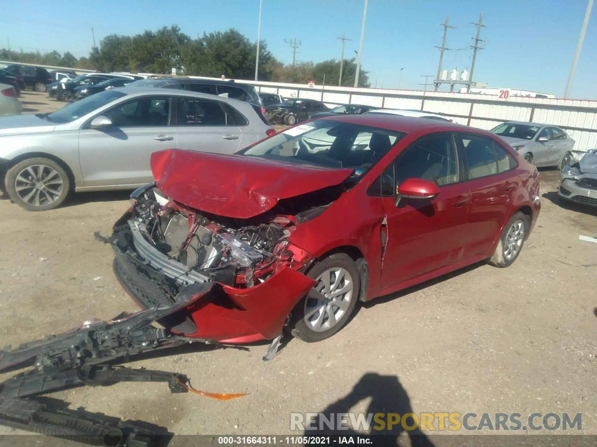 2 Photograph of a damaged car JTDEPRAE4LJ022775 TOYOTA COROLLA 2020