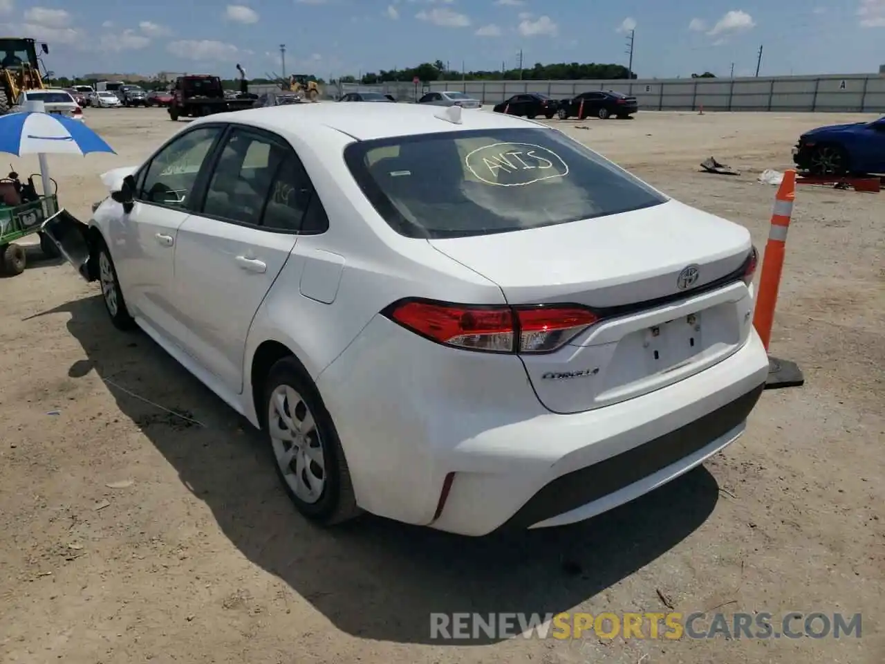 3 Photograph of a damaged car JTDEPRAE4LJ024946 TOYOTA COROLLA 2020