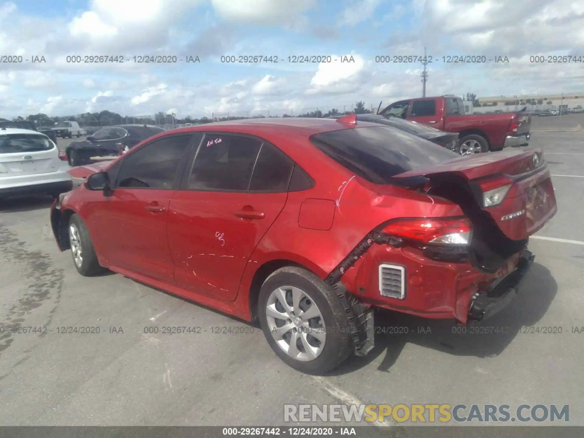 3 Photograph of a damaged car JTDEPRAE4LJ025045 TOYOTA COROLLA 2020