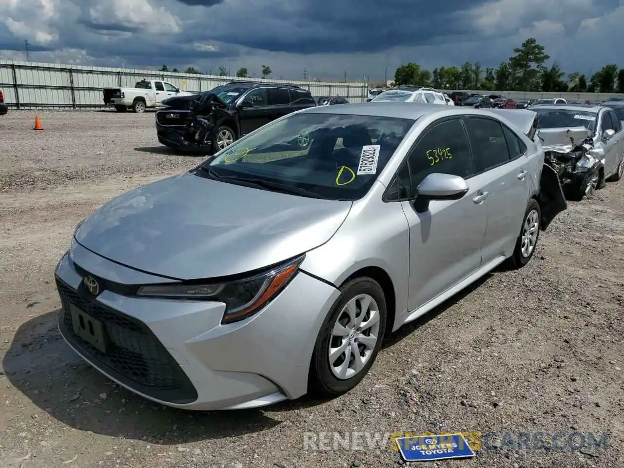 2 Photograph of a damaged car JTDEPRAE4LJ025448 TOYOTA COROLLA 2020