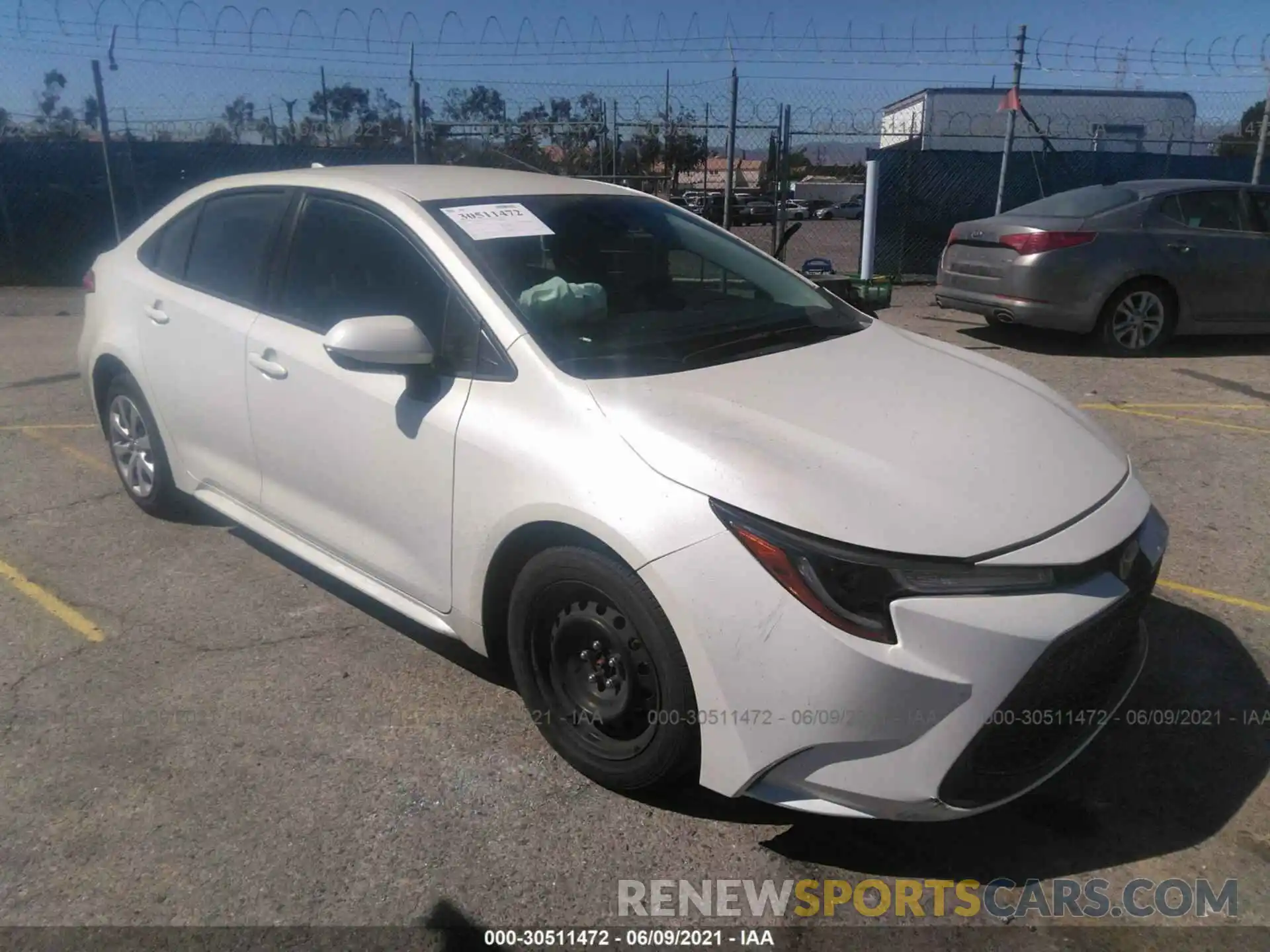 1 Photograph of a damaged car JTDEPRAE4LJ026406 TOYOTA COROLLA 2020