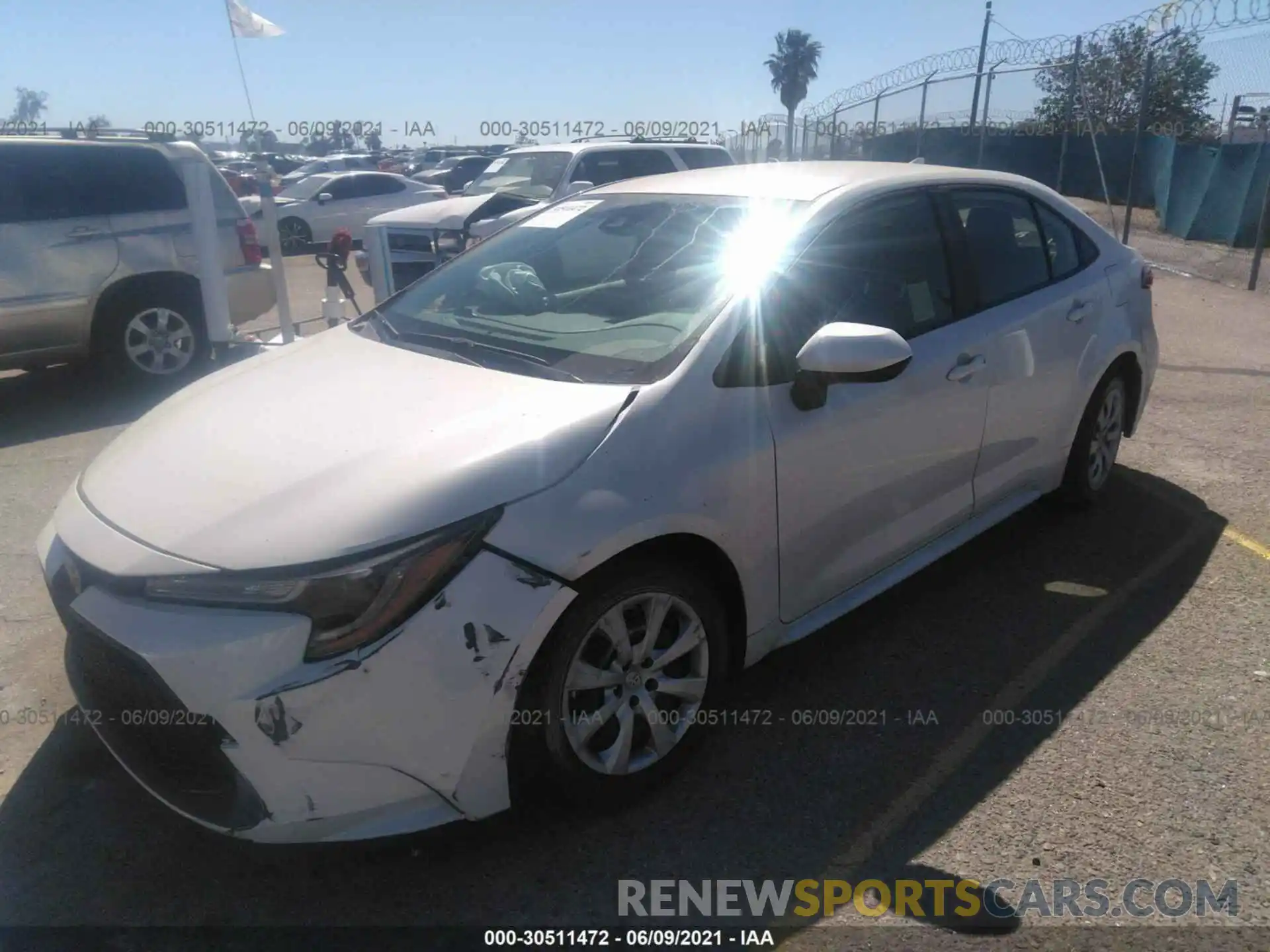 2 Photograph of a damaged car JTDEPRAE4LJ026406 TOYOTA COROLLA 2020