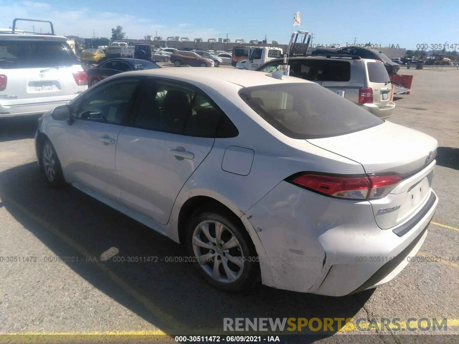 3 Photograph of a damaged car JTDEPRAE4LJ026406 TOYOTA COROLLA 2020