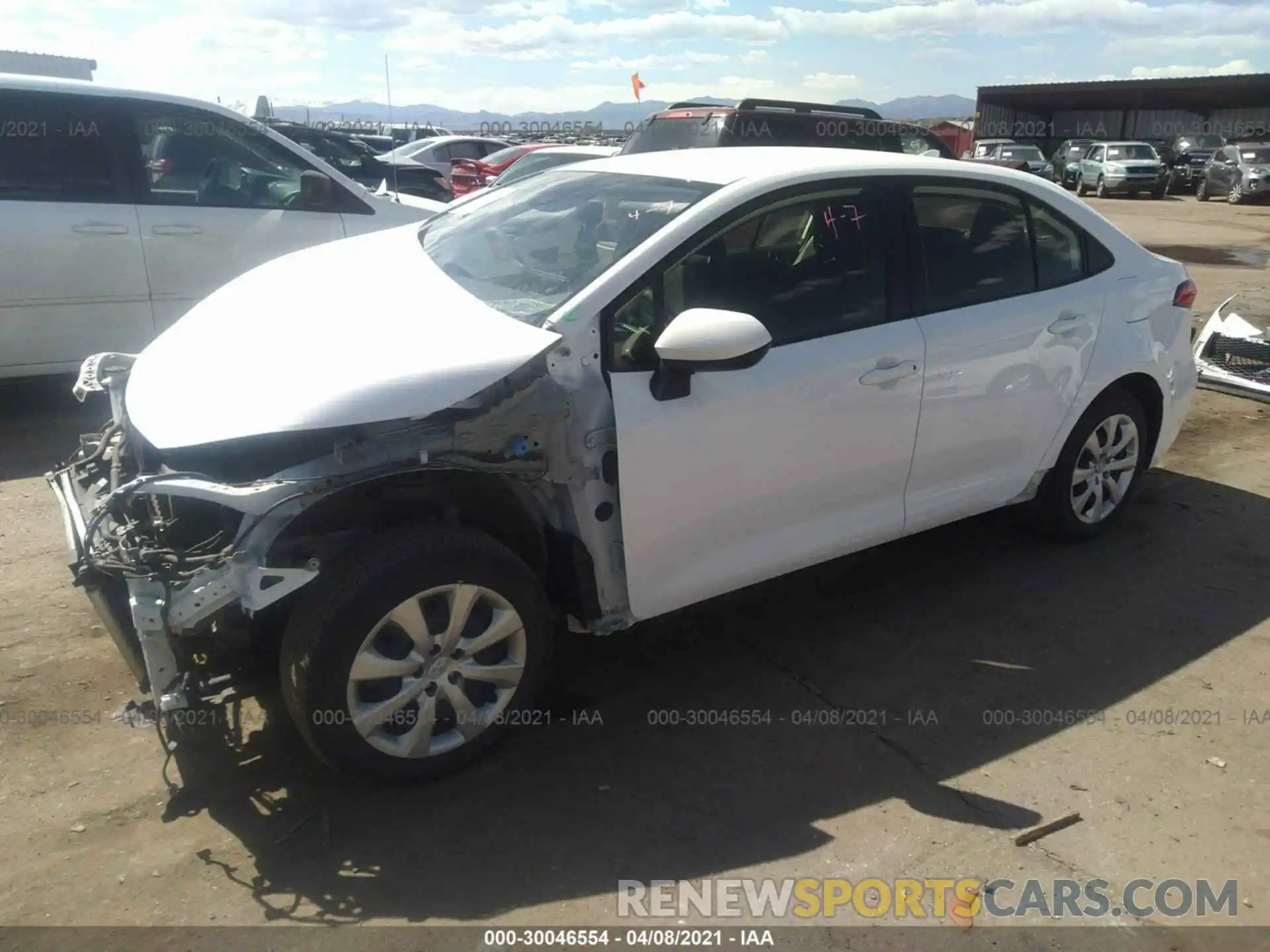 2 Photograph of a damaged car JTDEPRAE4LJ027765 TOYOTA COROLLA 2020