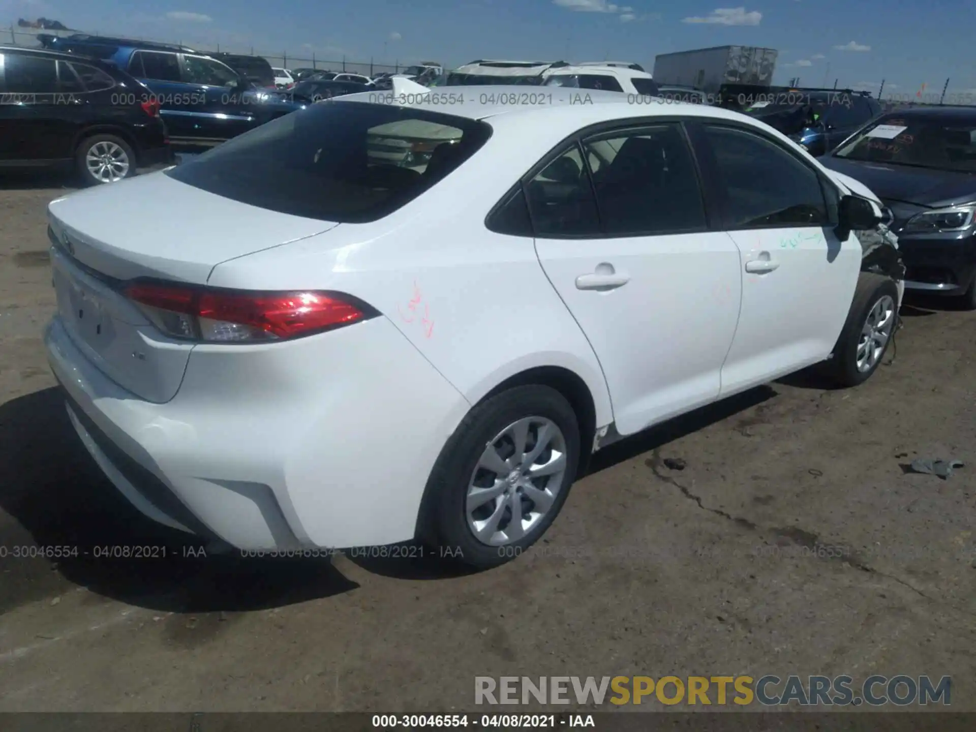 4 Photograph of a damaged car JTDEPRAE4LJ027765 TOYOTA COROLLA 2020