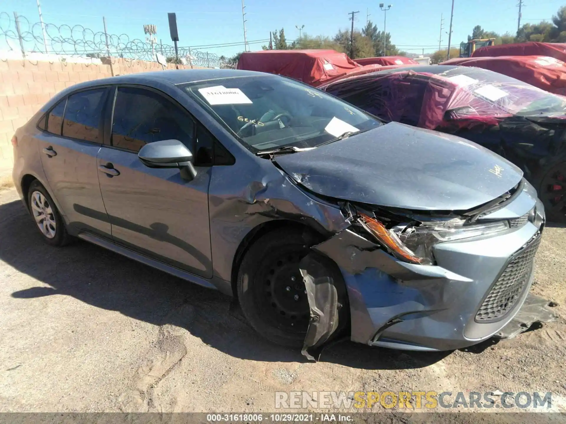 1 Photograph of a damaged car JTDEPRAE4LJ032335 TOYOTA COROLLA 2020