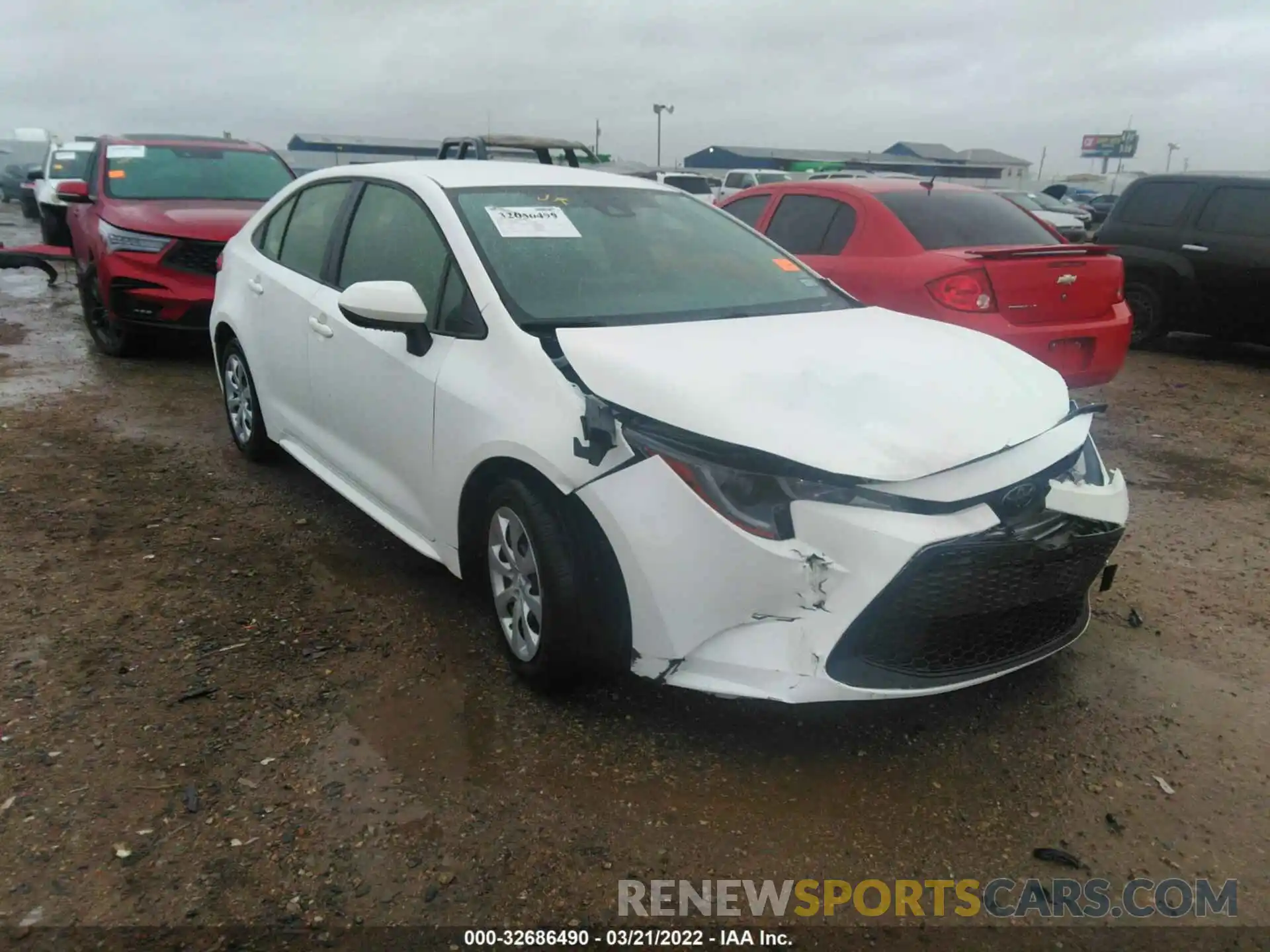 1 Photograph of a damaged car JTDEPRAE4LJ035347 TOYOTA COROLLA 2020