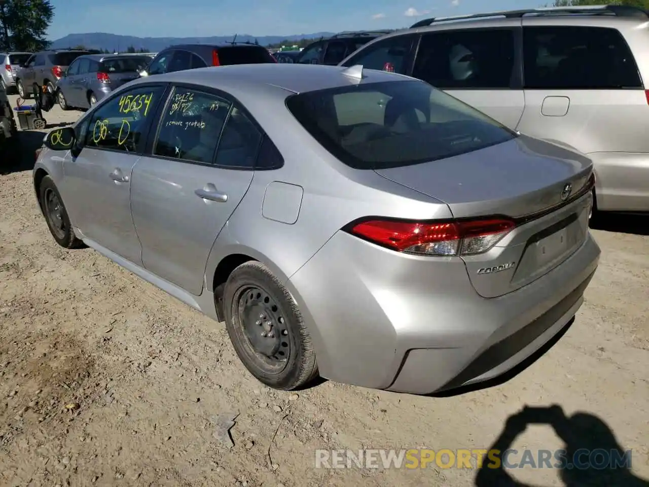 3 Photograph of a damaged car JTDEPRAE4LJ036238 TOYOTA COROLLA 2020