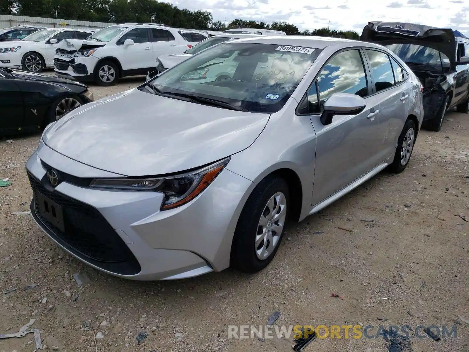 2 Photograph of a damaged car JTDEPRAE4LJ036787 TOYOTA COROLLA 2020