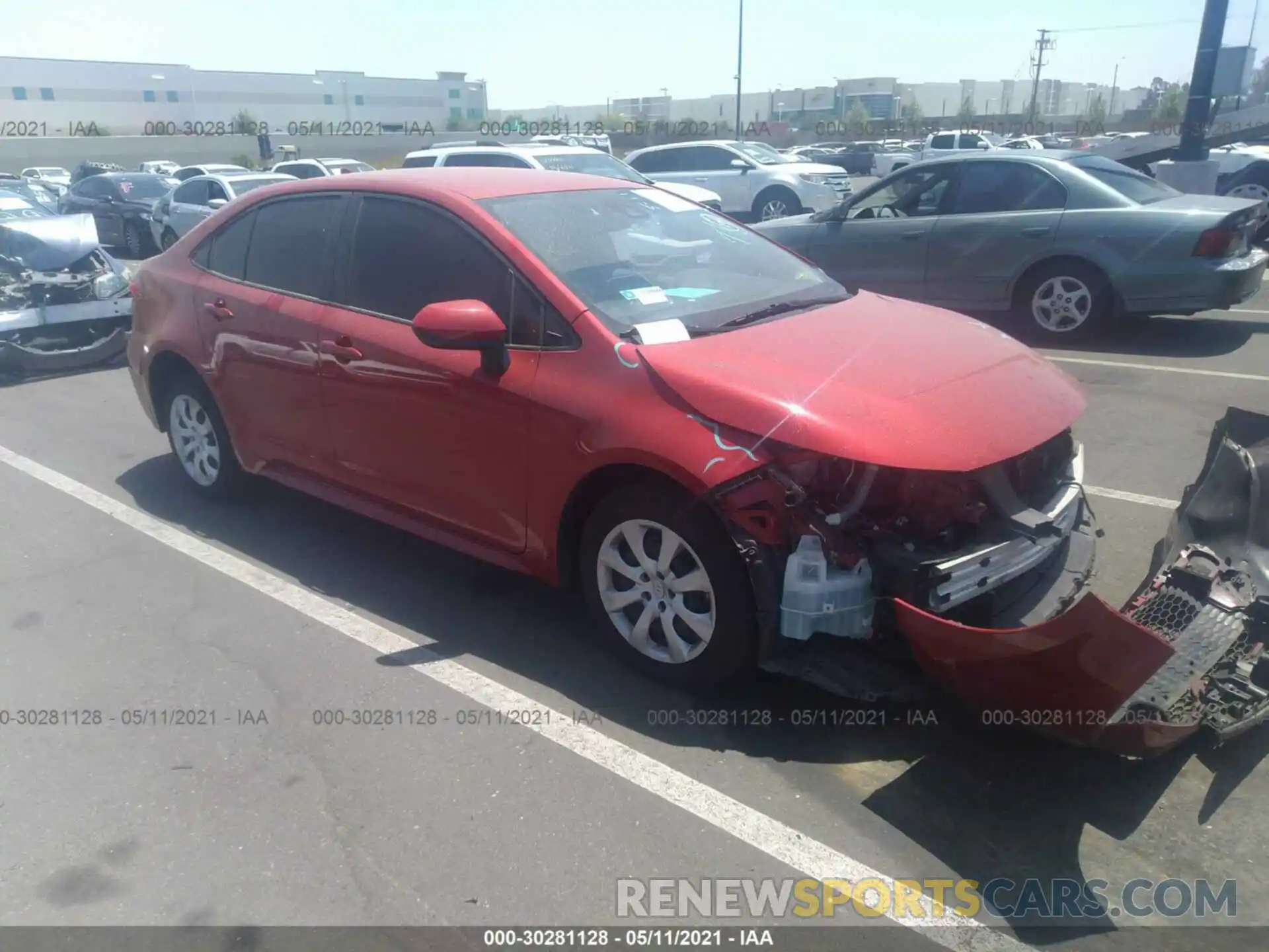 1 Photograph of a damaged car JTDEPRAE4LJ038930 TOYOTA COROLLA 2020