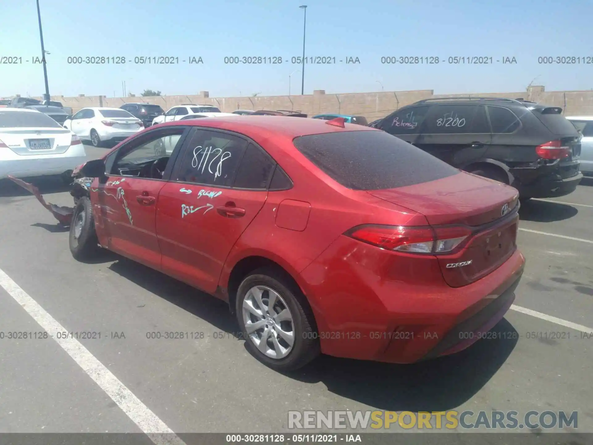 3 Photograph of a damaged car JTDEPRAE4LJ038930 TOYOTA COROLLA 2020