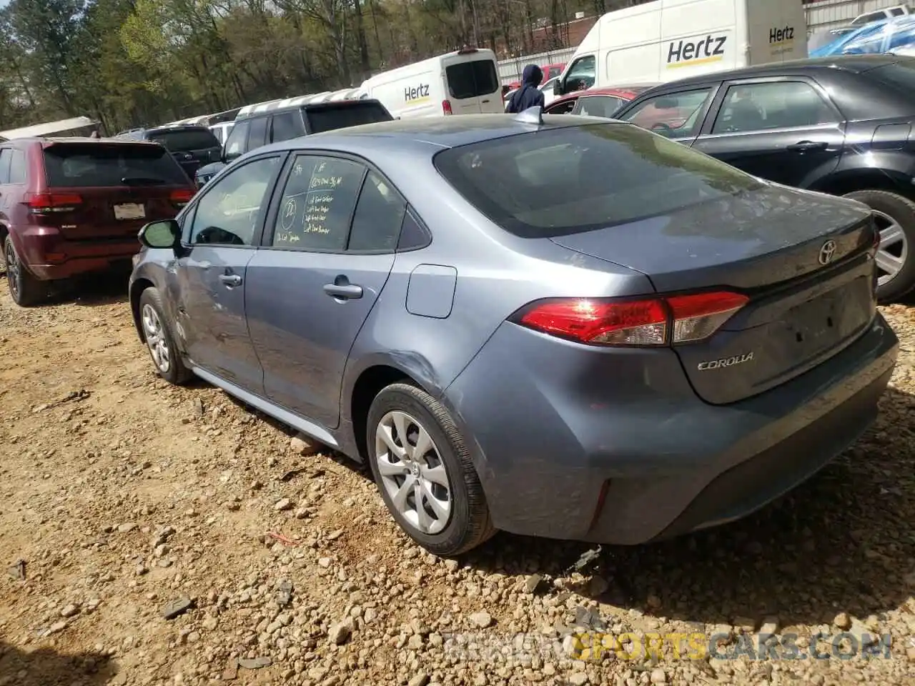 3 Photograph of a damaged car JTDEPRAE4LJ041469 TOYOTA COROLLA 2020