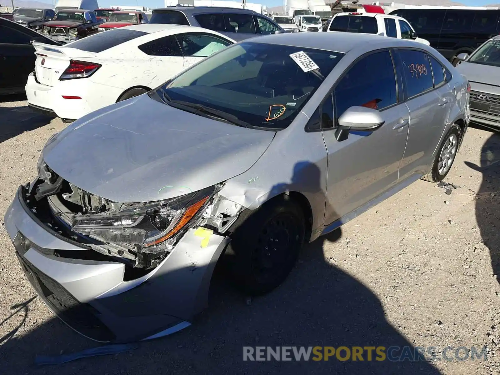 2 Photograph of a damaged car JTDEPRAE4LJ042217 TOYOTA COROLLA 2020