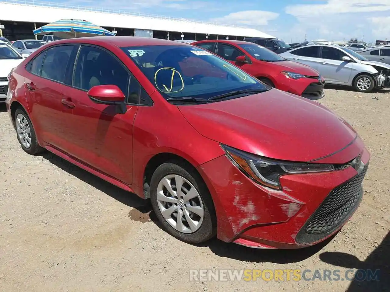 1 Photograph of a damaged car JTDEPRAE4LJ043920 TOYOTA COROLLA 2020