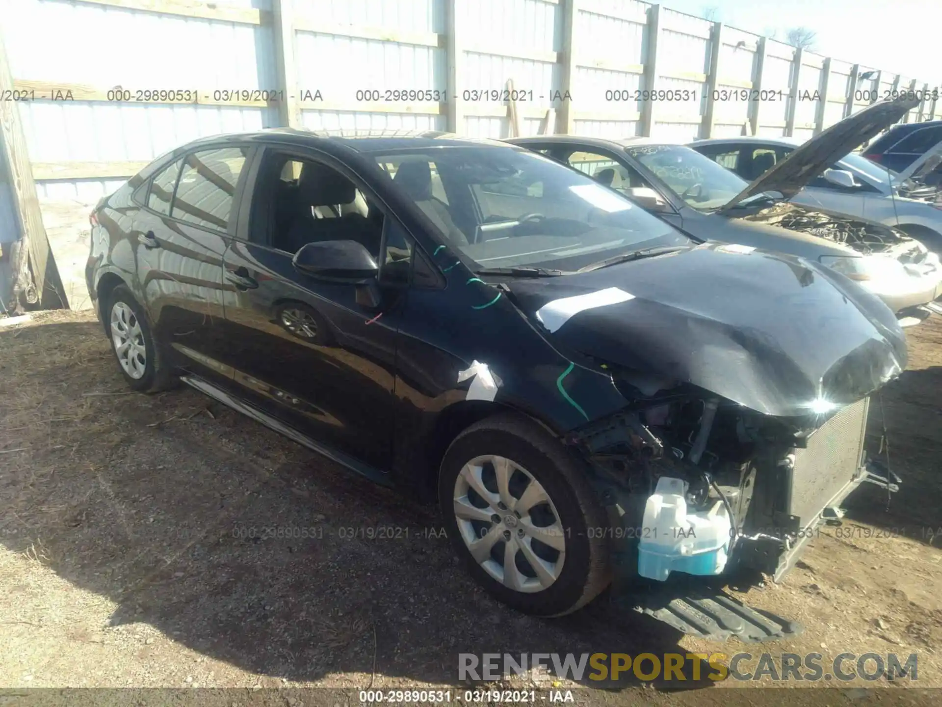 1 Photograph of a damaged car JTDEPRAE4LJ044355 TOYOTA COROLLA 2020