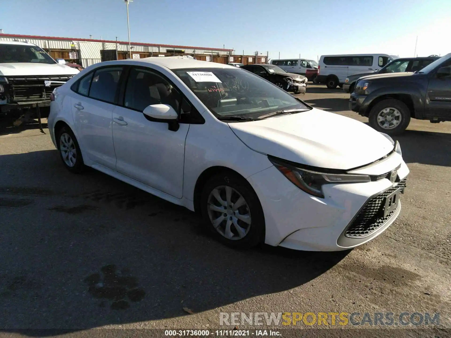 1 Photograph of a damaged car JTDEPRAE4LJ045067 TOYOTA COROLLA 2020